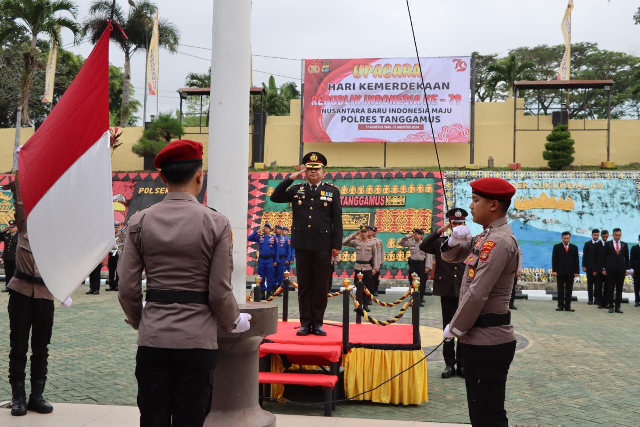 Polres Tanggamus Gelar Upacara Peringatan HUT ke-79 Republik Indonesia