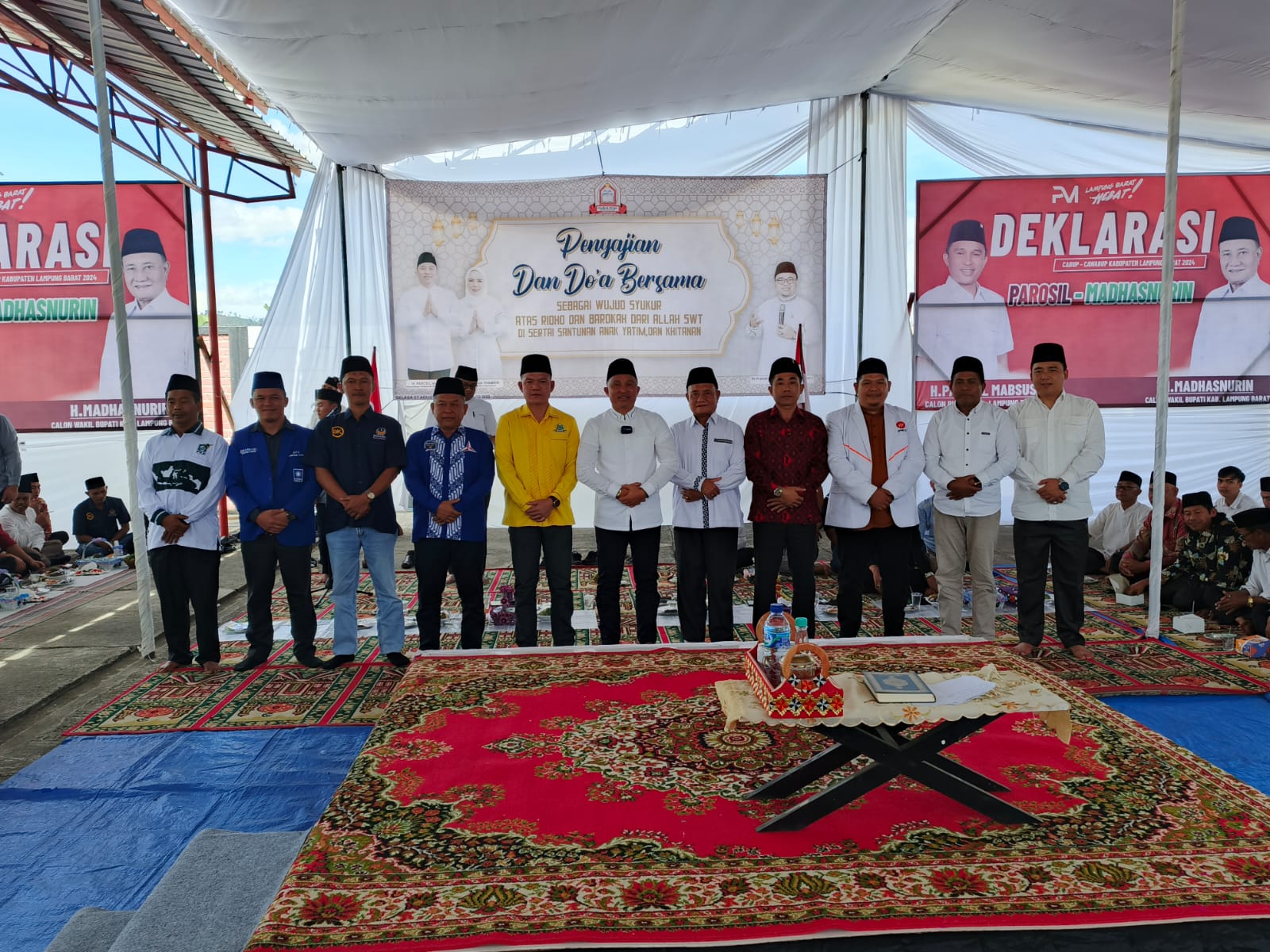 12 Partai Deklarasikan Parosil-Mad Hasnurin Pasangan Cabup-Cawabup Lambar 2024