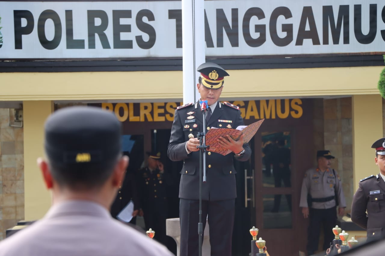 Wakapolres Tanggamus Pimpin Upacara Hari Bela Negara di Lapangan Mapolres Tanggamus