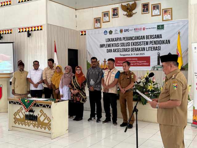 Bekerjasama dengan Save The Children Indonesia, Bupati Tanggamus Resmi Buka Lokakarya Perancangan Implementasi dan Gerakan Literasi