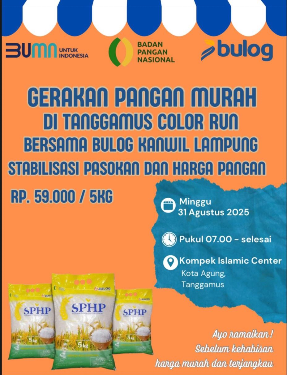 Perum Bulog Lampung Gelar GPM di Tanggamus Colour Run 2025