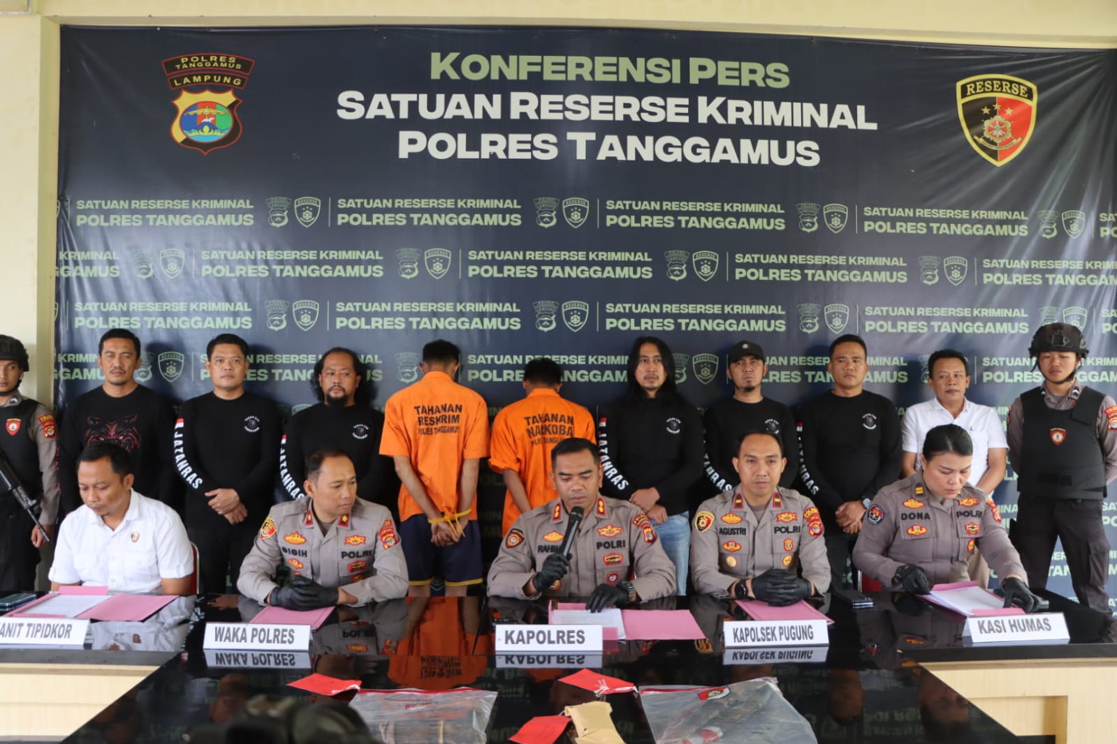Polres Tanggamus Tetapkan Dua Tersangka Curas Disertai Pembunuhan Di Pugung