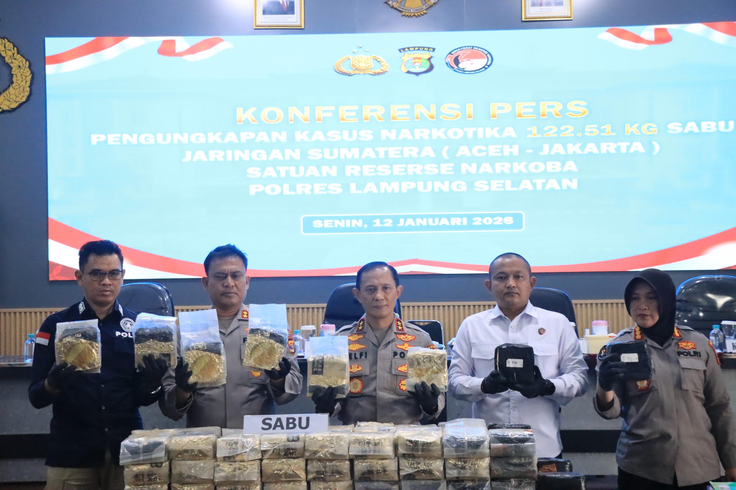122,5 Kg Sabu Dikamuflase muatan Jengkol, Polisi Bongkar Jaringan Aceh–Jakarta di Bakauheni
