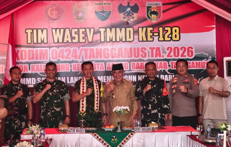 Ketua Tim Wasev TMMD ke-128 Tinjau Pelaksanaan TMMD di Kabupaten Tanggamus