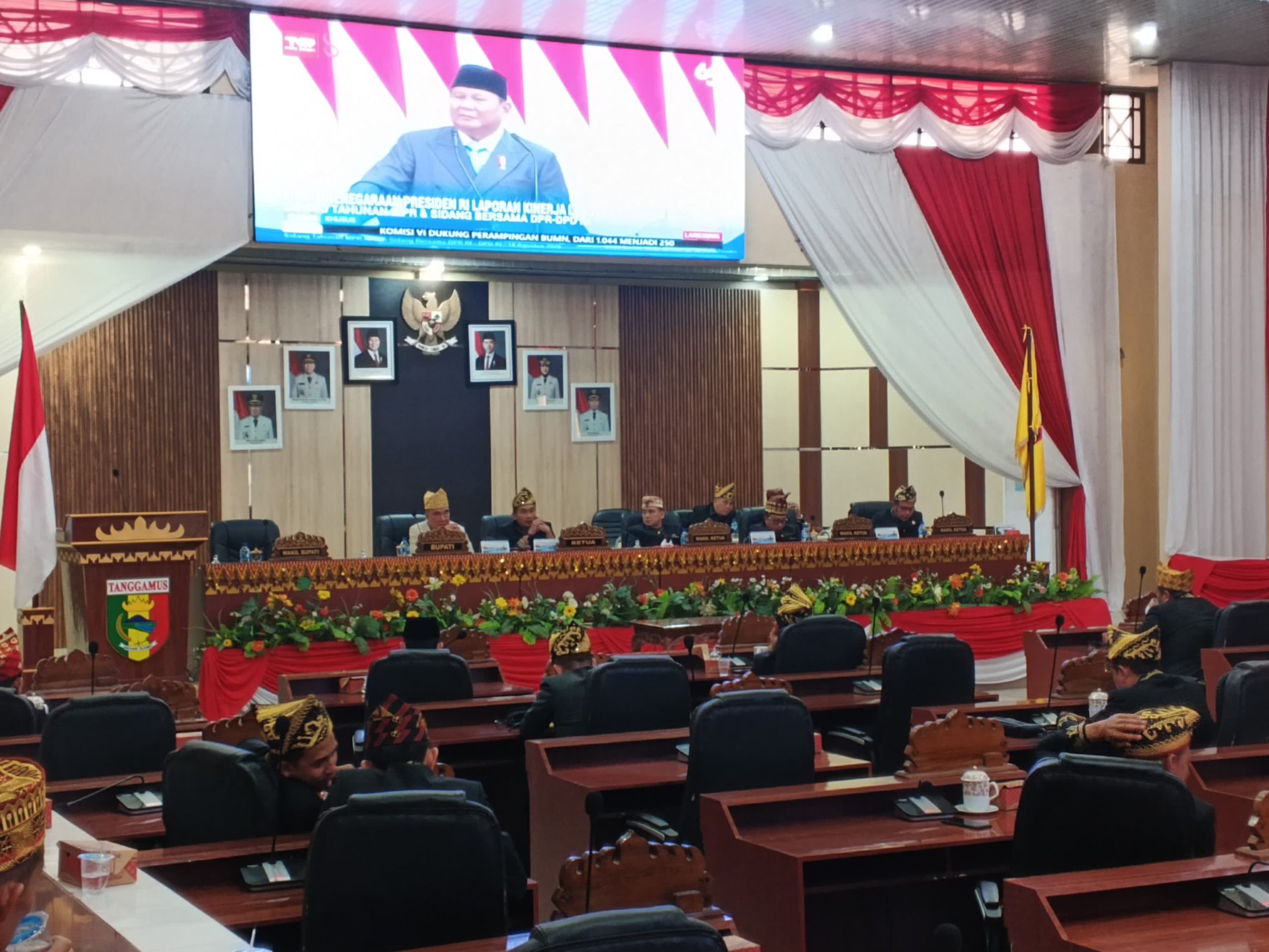 Bupati Tanggamus Hadiri Paripurna Istimewa Mendengar Pidato Presiden Prabowo